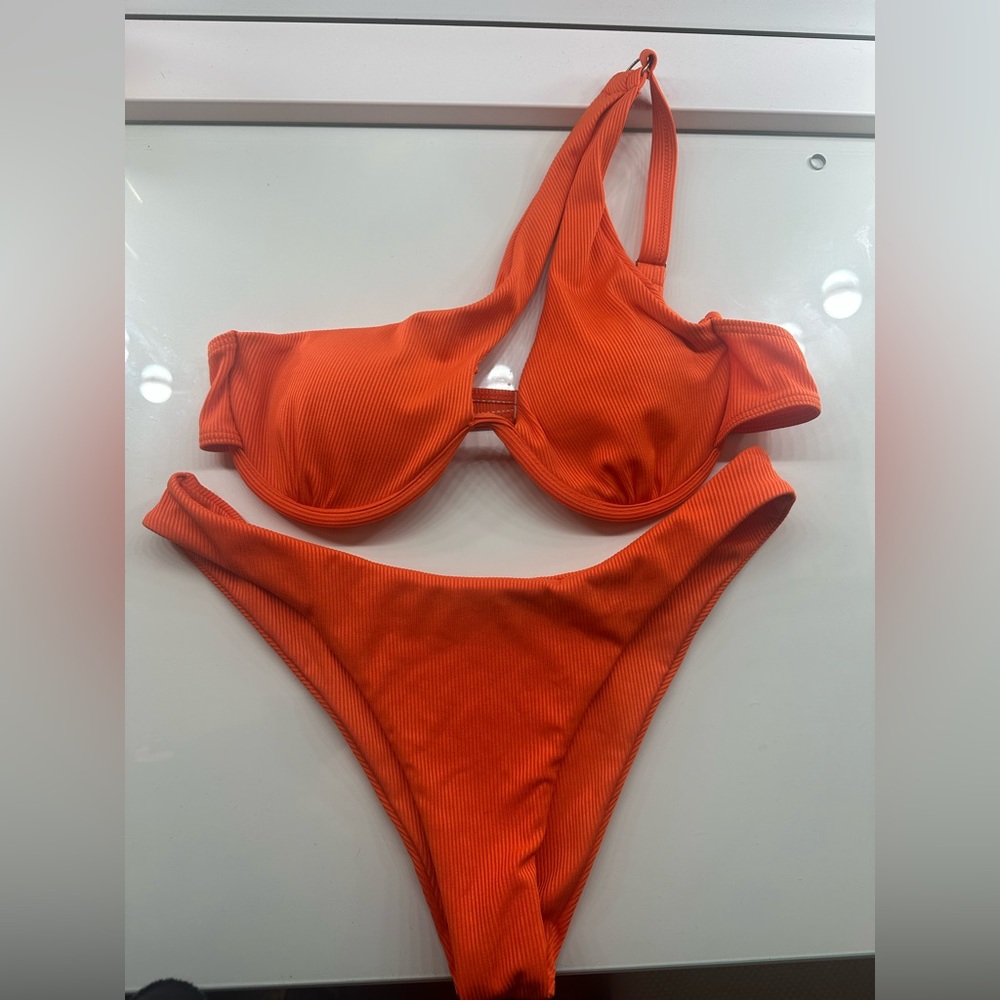 plain orange swimsuit